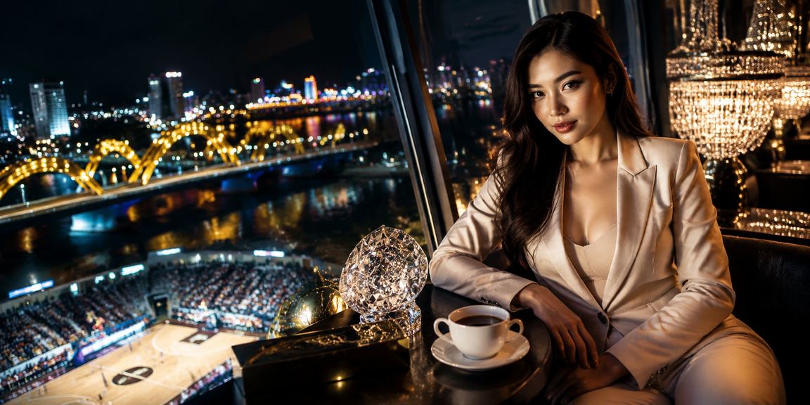 Người chơi tại Đà Nẵng theo dõi kèo bóng rổ trên điện thoại với tách cà phê bên cạnh